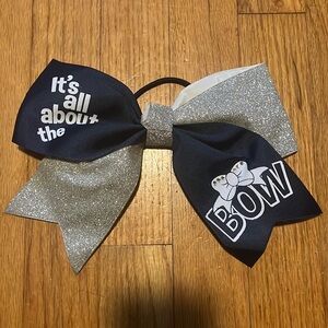 NWOT navy and silver cheer hair bow